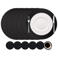 Cookinglife 6 Placemats + 6 Onderzetters - Rond - Vegan leer - Zwart