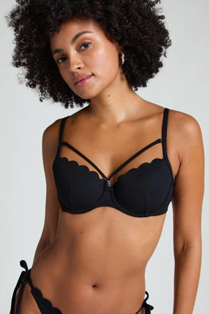 voorgevormde beugel bikinitop Scallop zwart