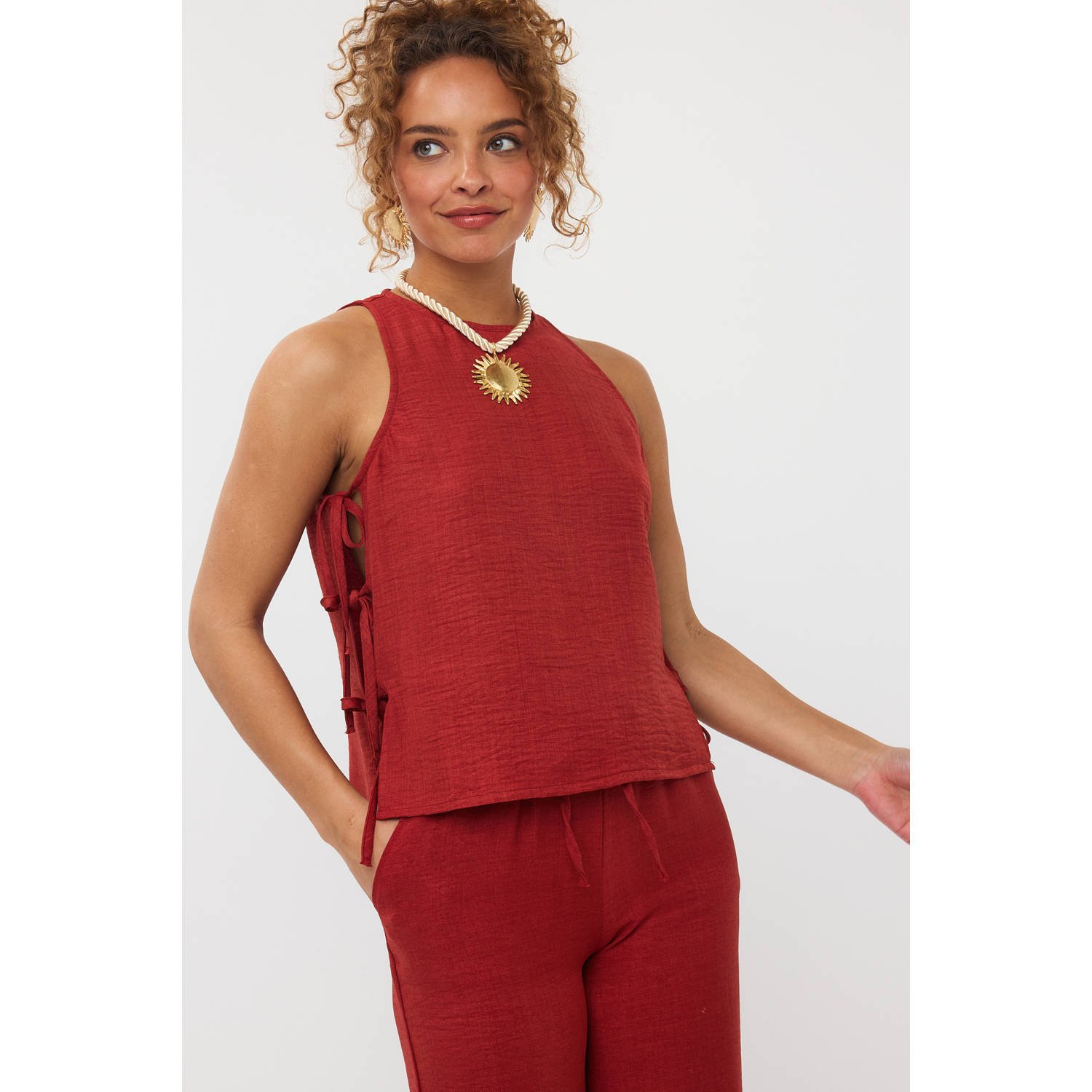 YDENCE Dames Tops & T-shirts Top Nella Rood
