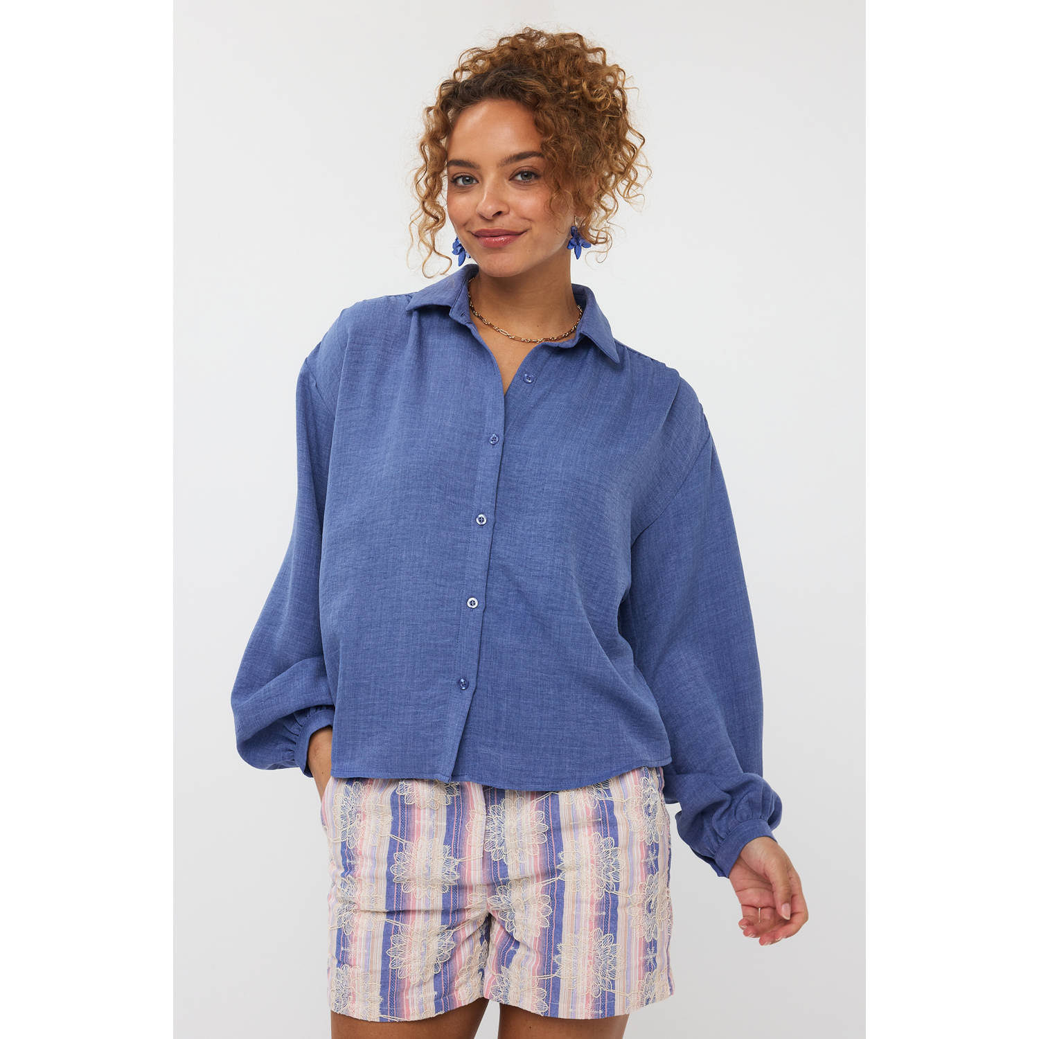 YDENCE Dames Blouses Blouse Fenna Blauw