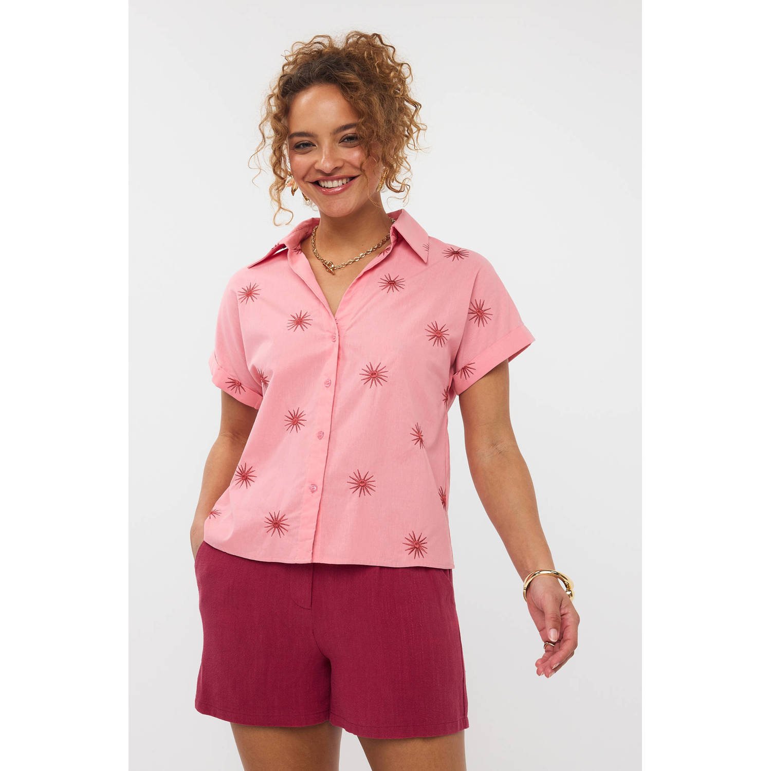 YDENCE Dames Blouses Blouse Sunny Roze