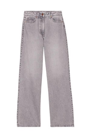 high waist wide leg jeans grey