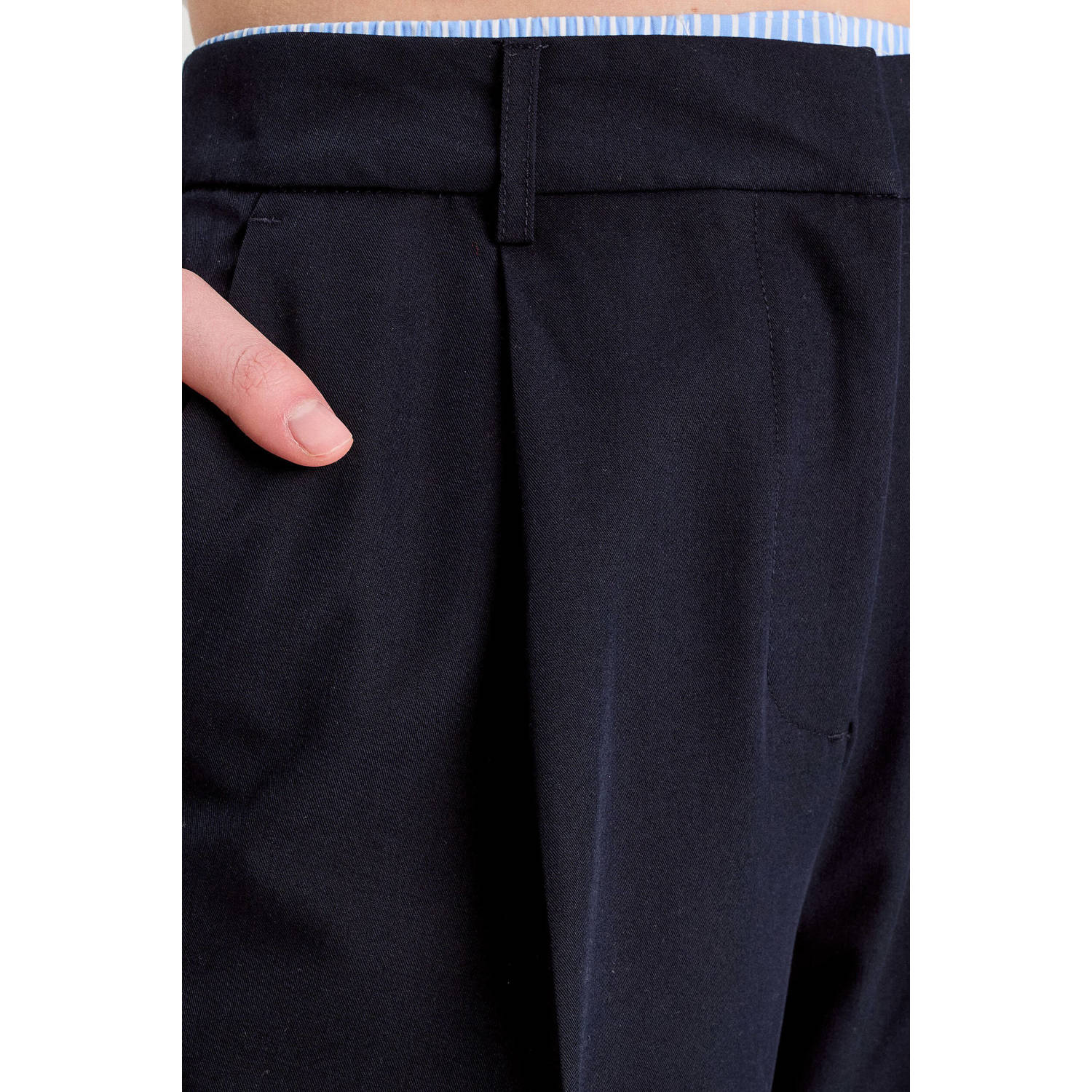 Cache wide leg regular waist broek donkerblauw