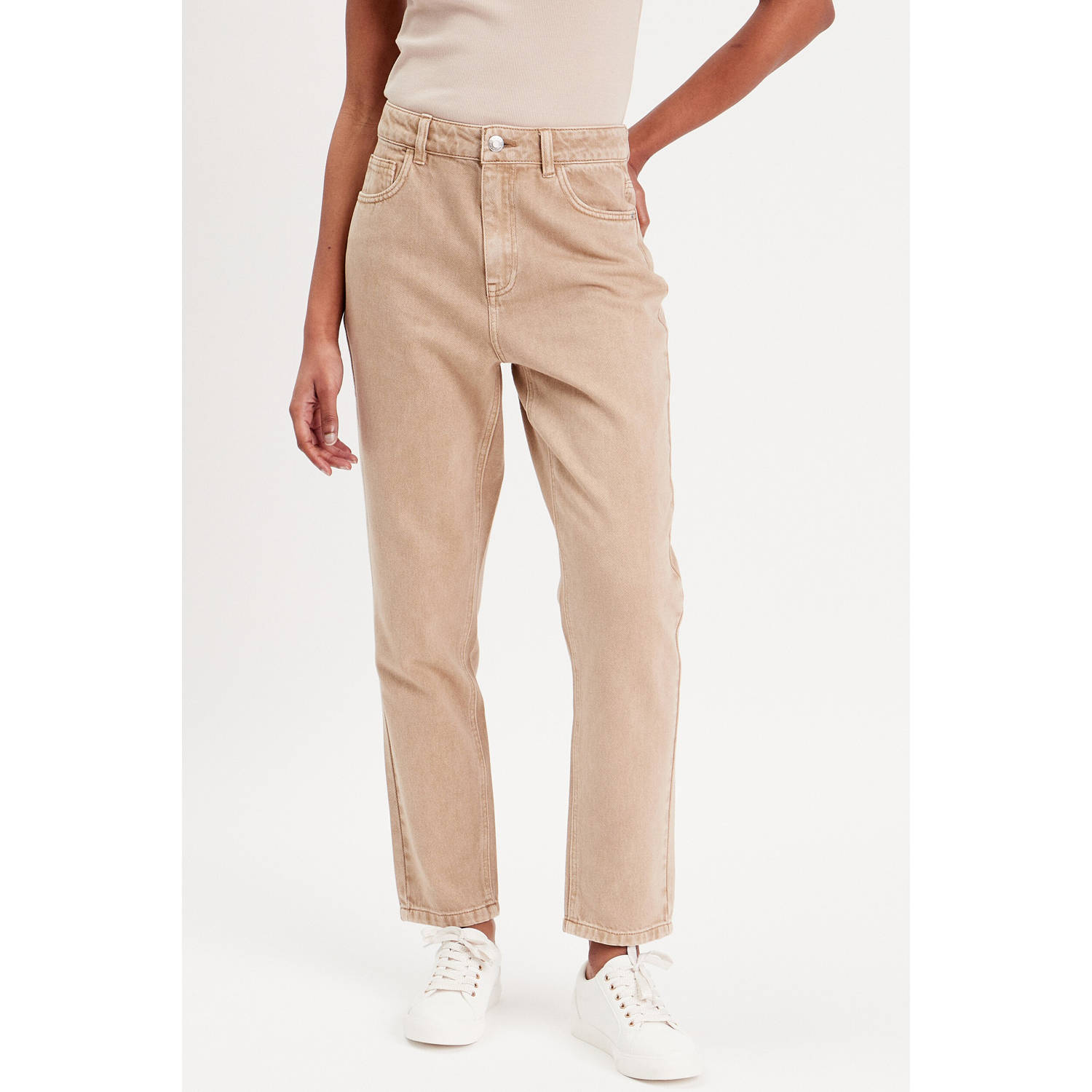 Cache cropped jeans zand