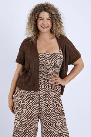 gebreid vest bruin
