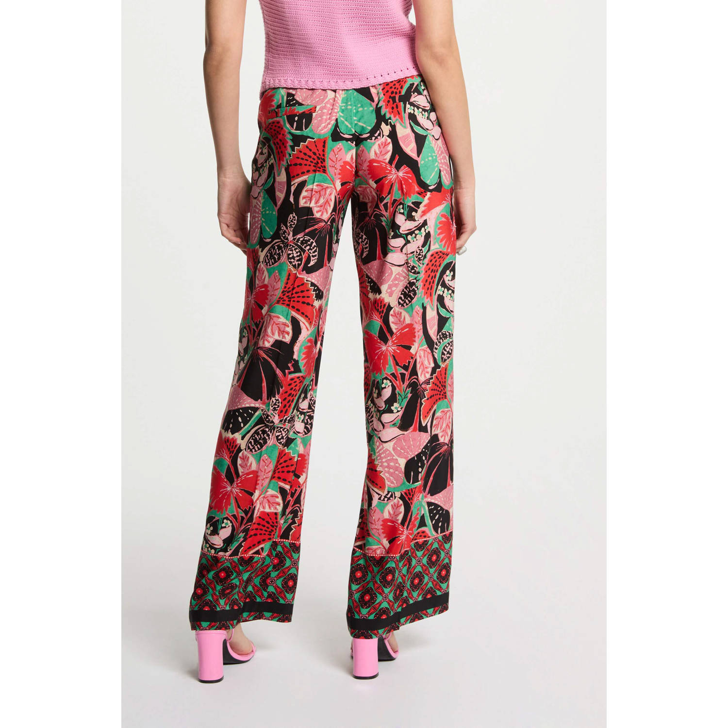 Morgan wide leg regular waist broek multi