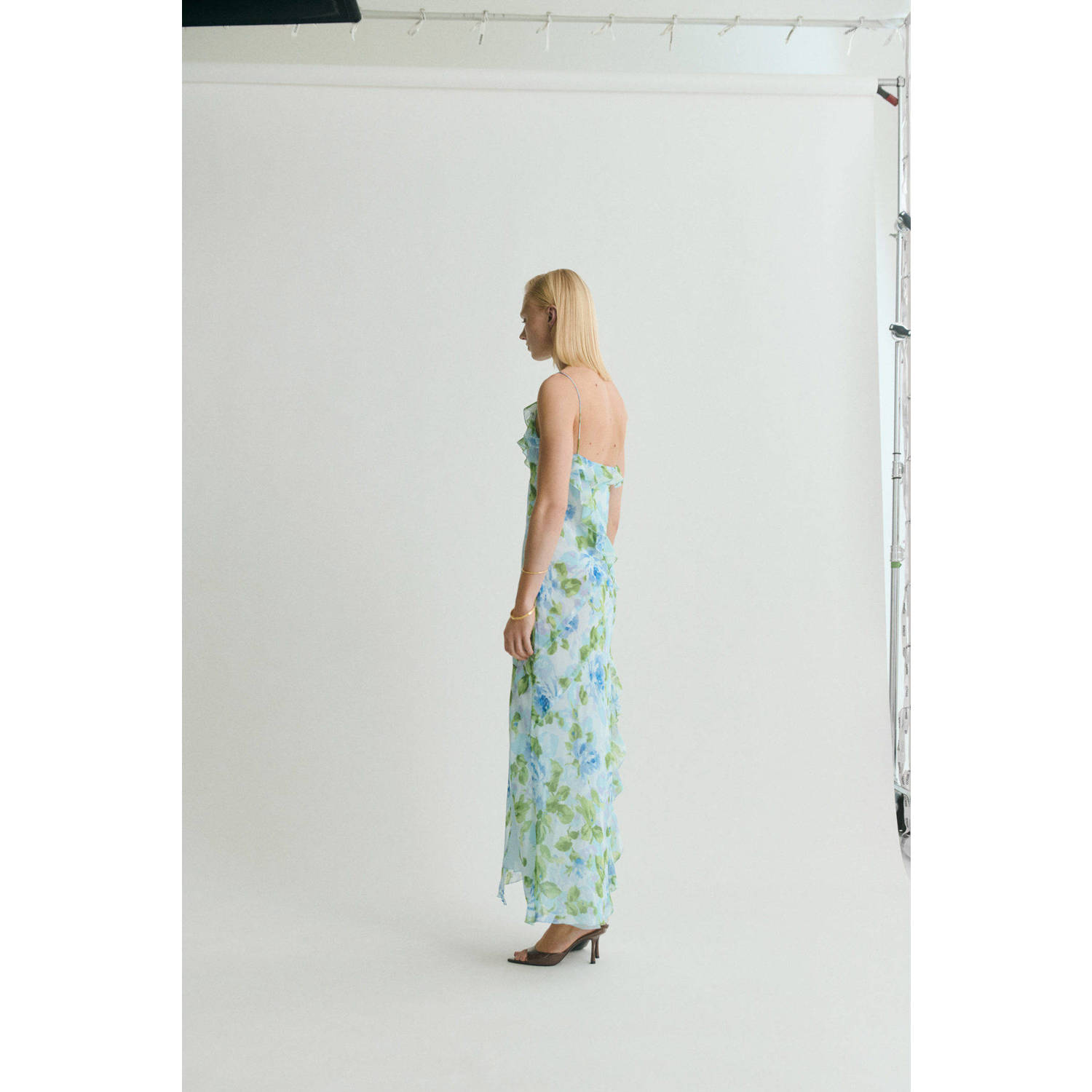 Mango zomerjurk lichtblauw