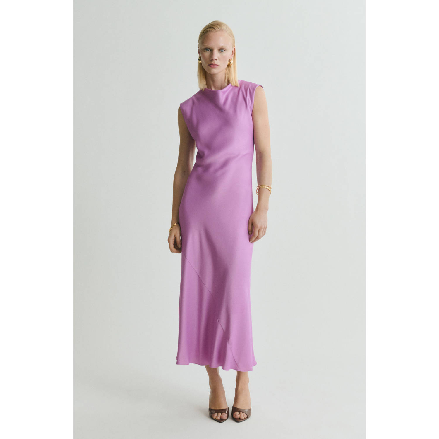 Mango midi jurk paars
