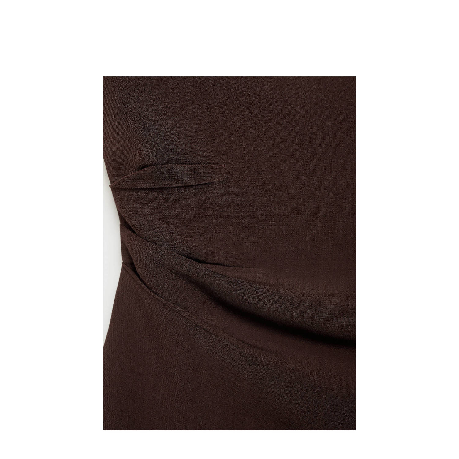 Mango one shoulder top donkerbruin