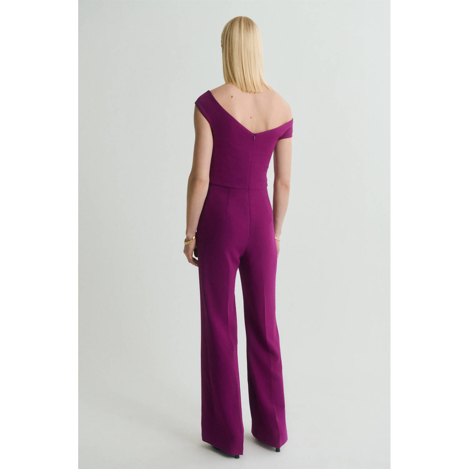 Mango straight jumpsuit paars