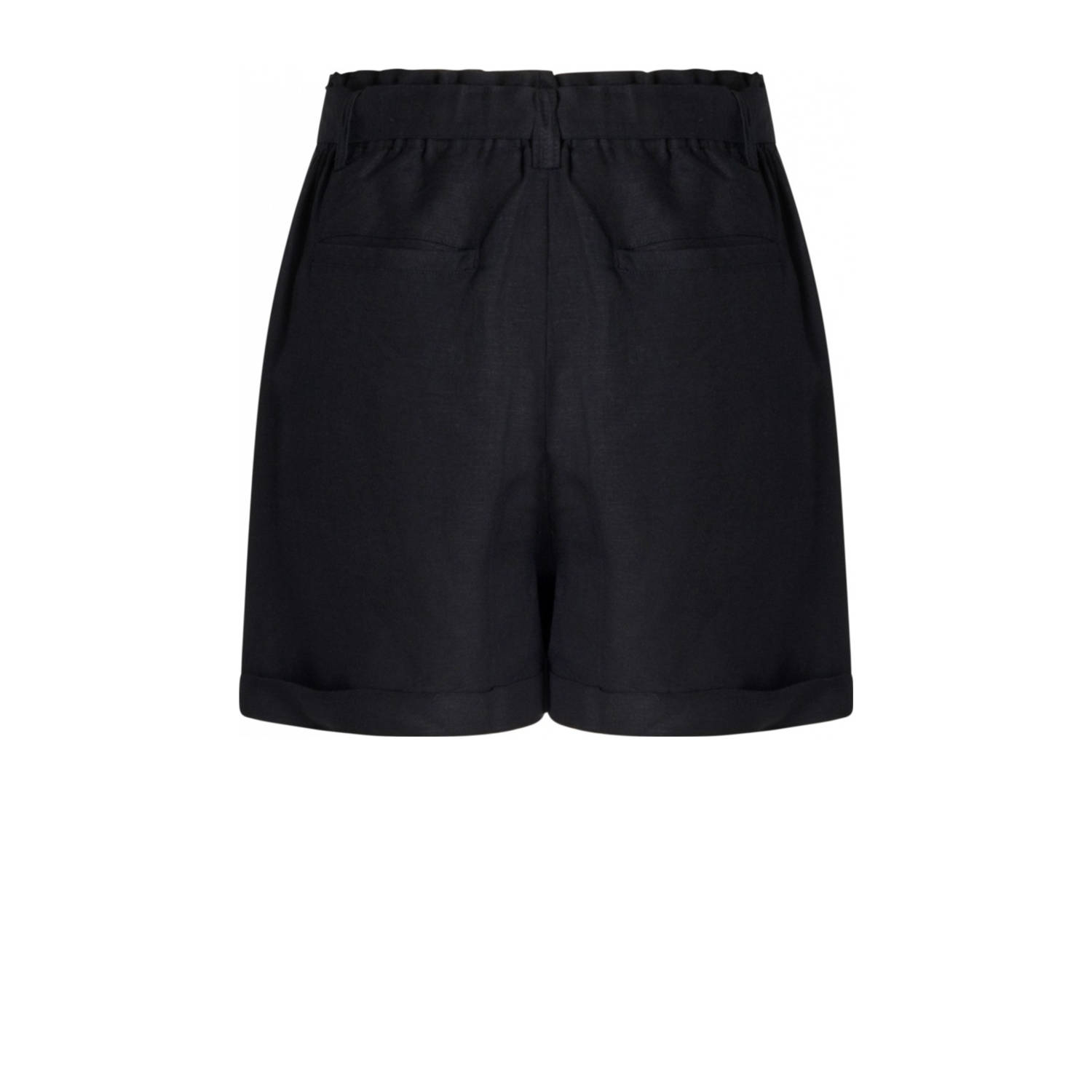 Yesta linnen regular waist casual short zwart
