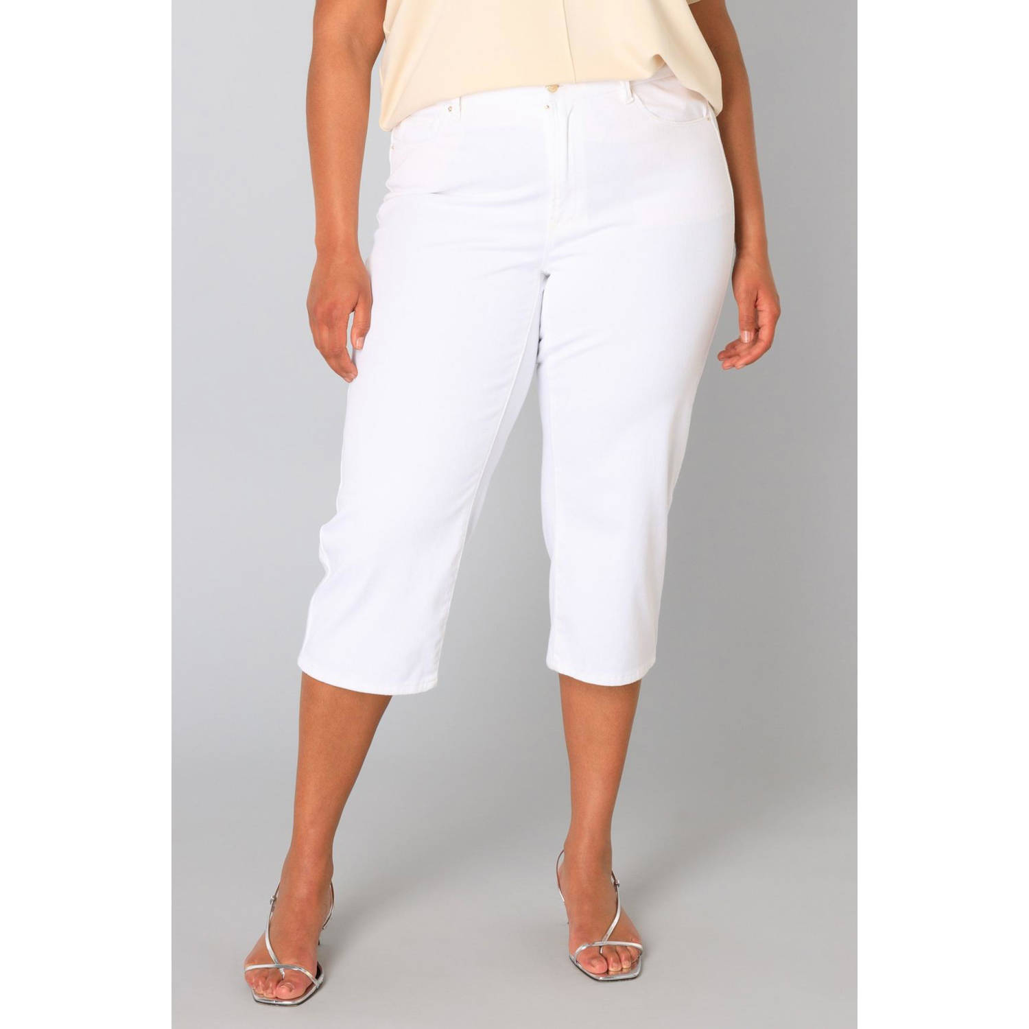 Yesta slim regular waist broek wit