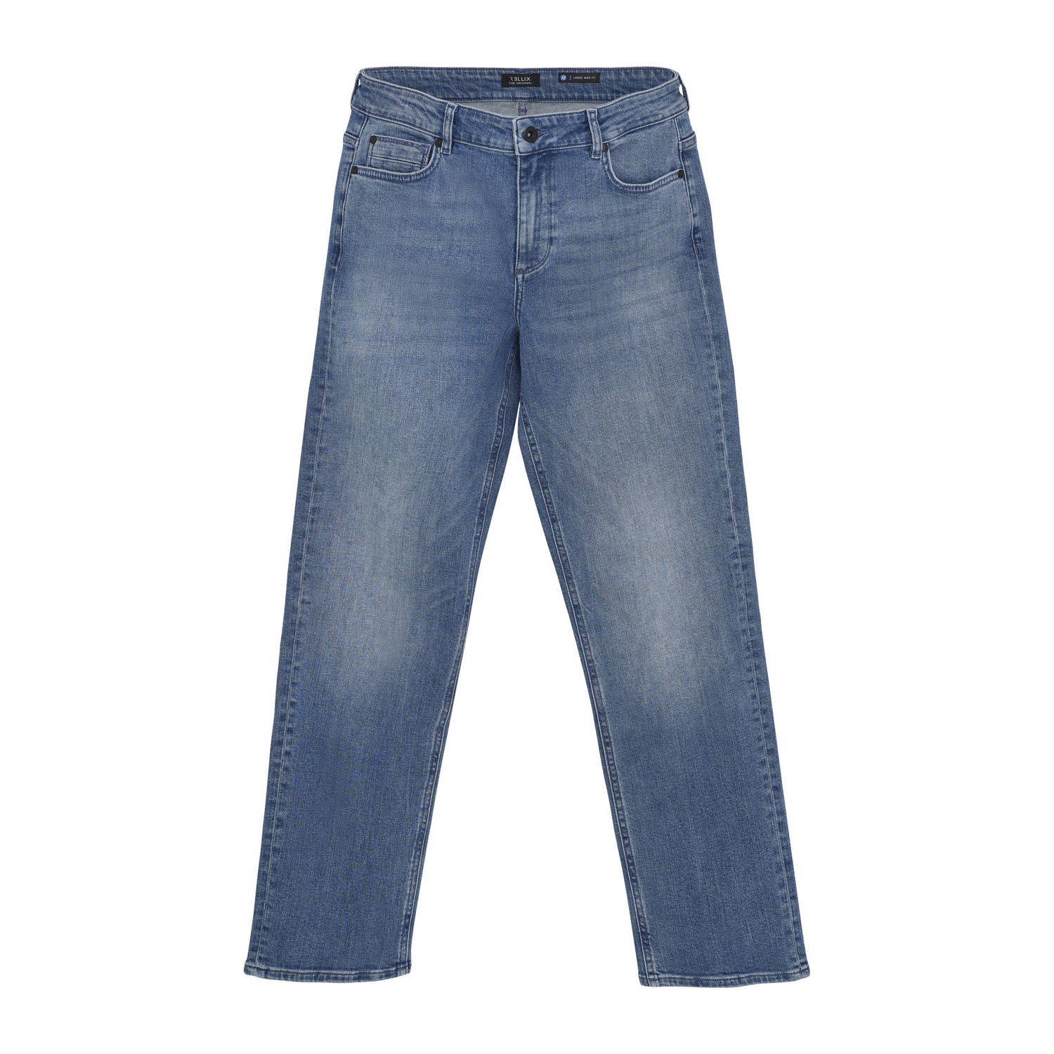 Rellix loose fit straight leg jeans medium blue denim