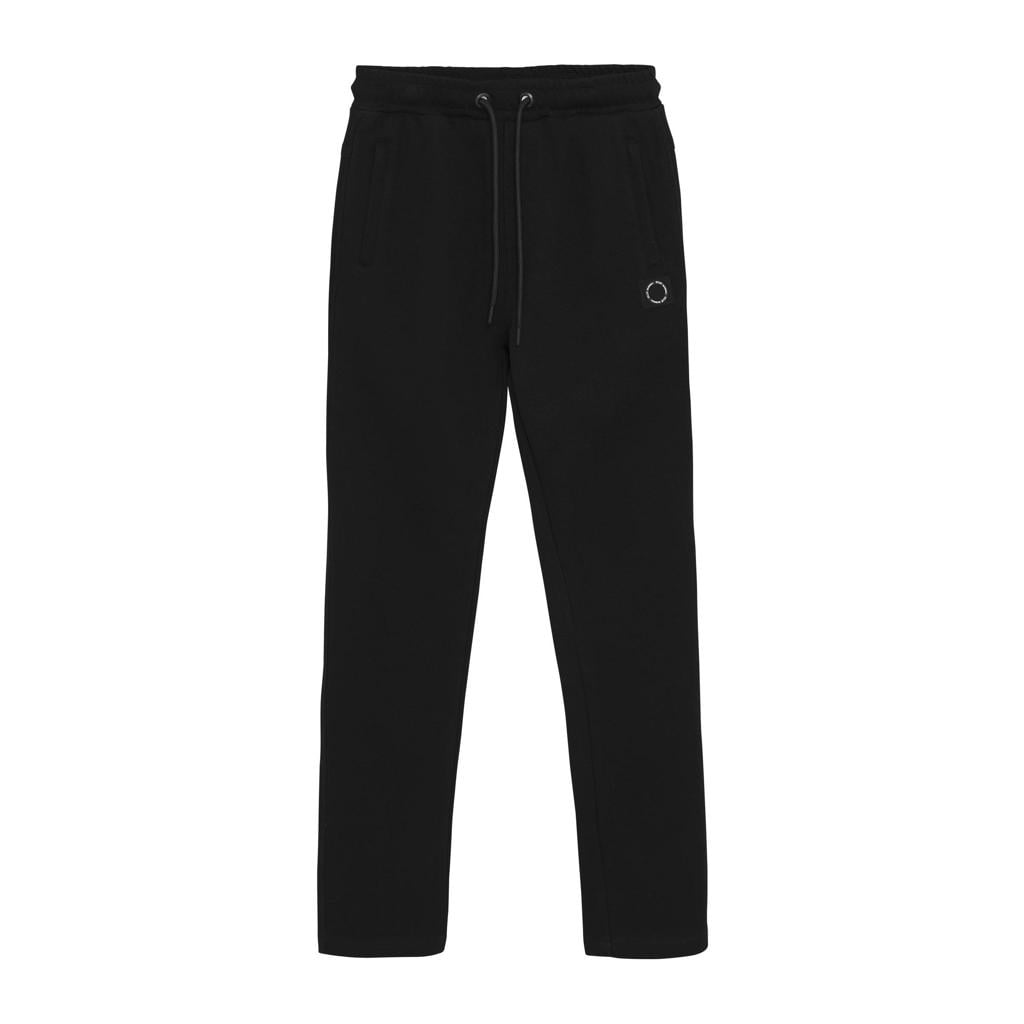 Zwarte jongens Rellix straight joggingbroek van stretchkatoen met regular waist, elastische tailleband met koord en effen