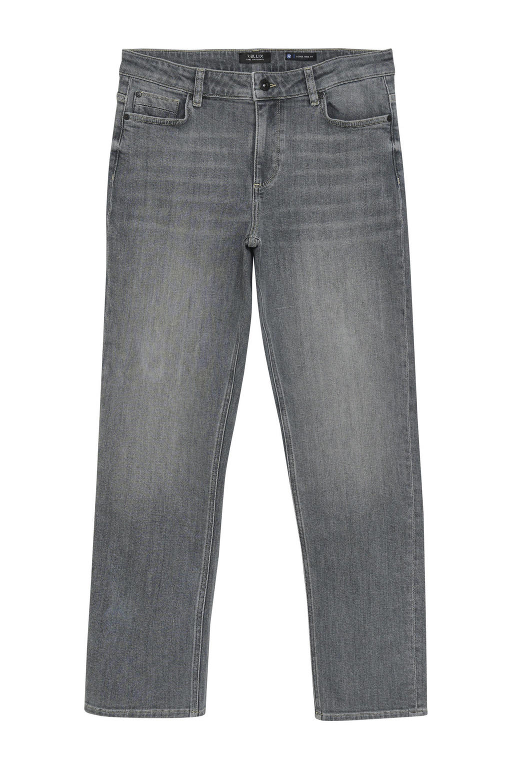 Grey denim jongens Rellix loose fit straight leg jeans van denim met effen
