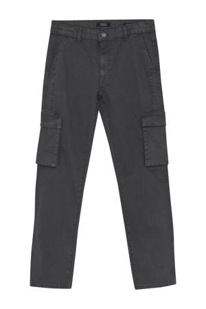 denim loose cargobroek antraciet