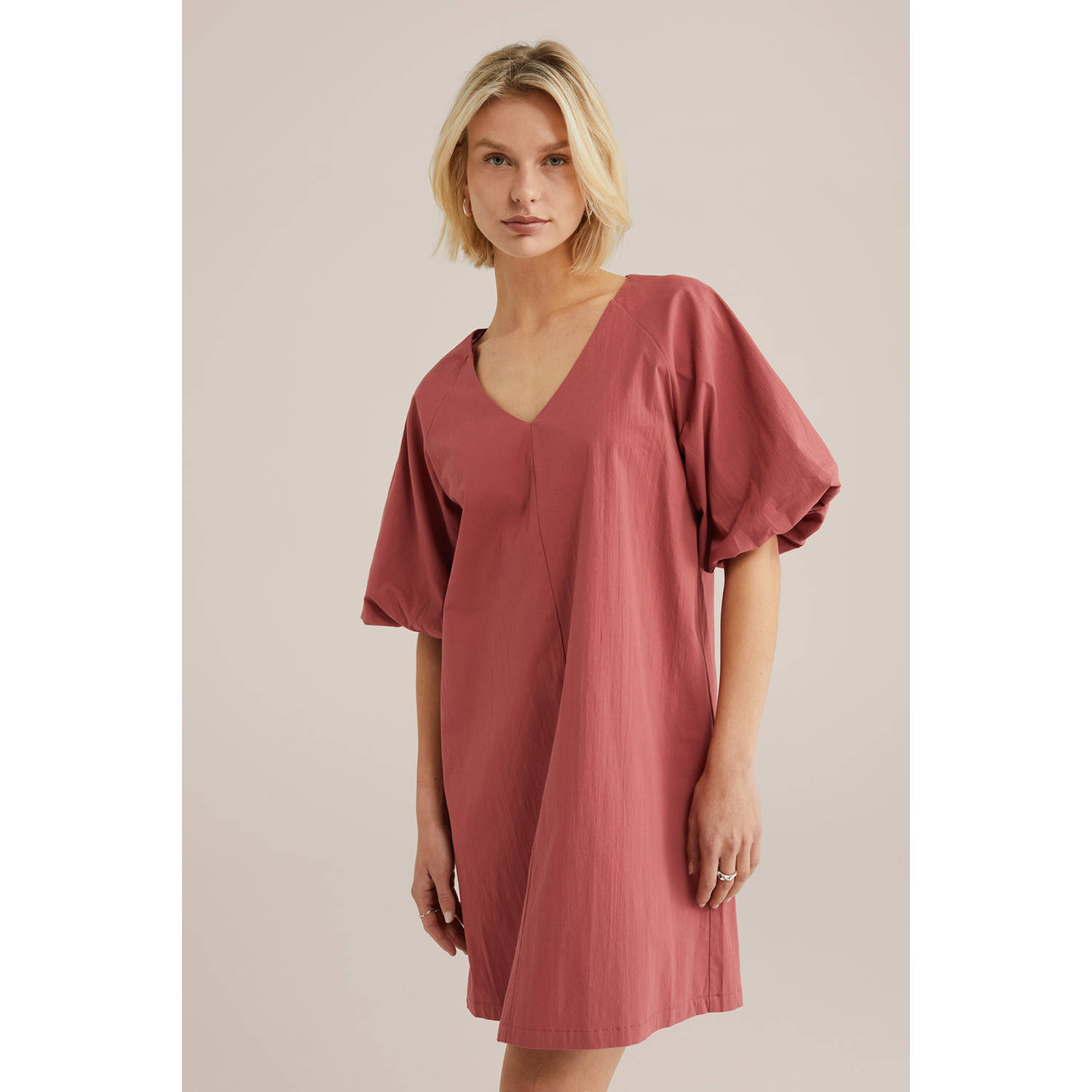 WE Fashion zomerjurk koraalrood