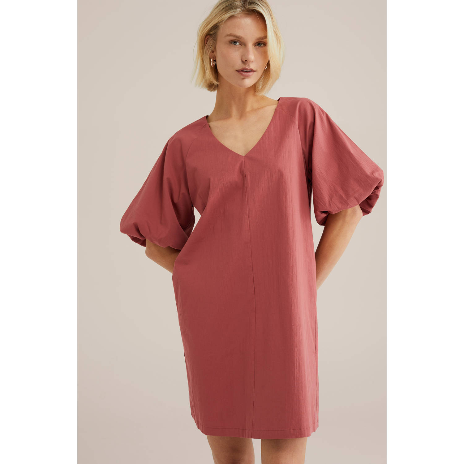 WE Fashion zomerjurk koraalrood