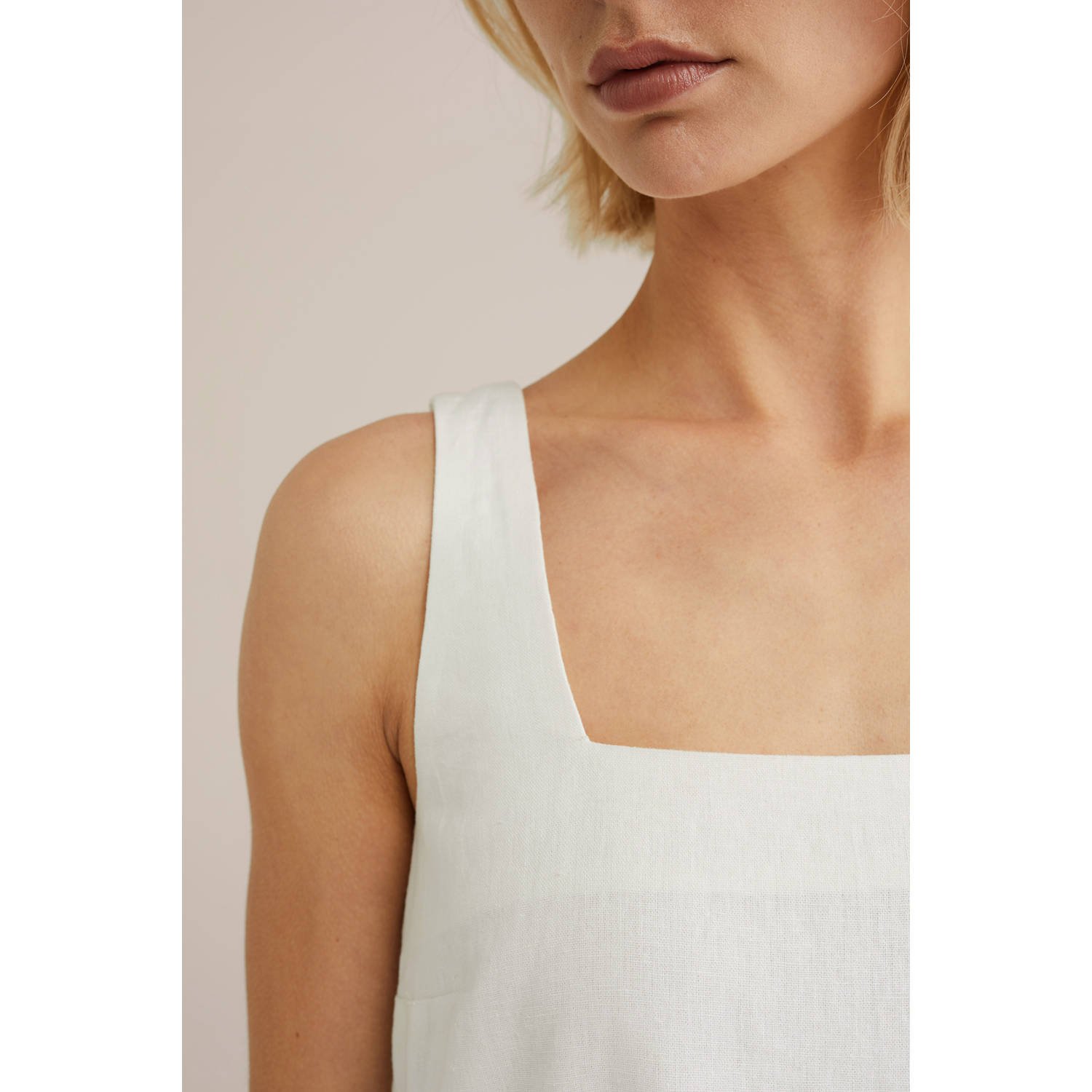 WE Fashion linnen zomerjurk wit