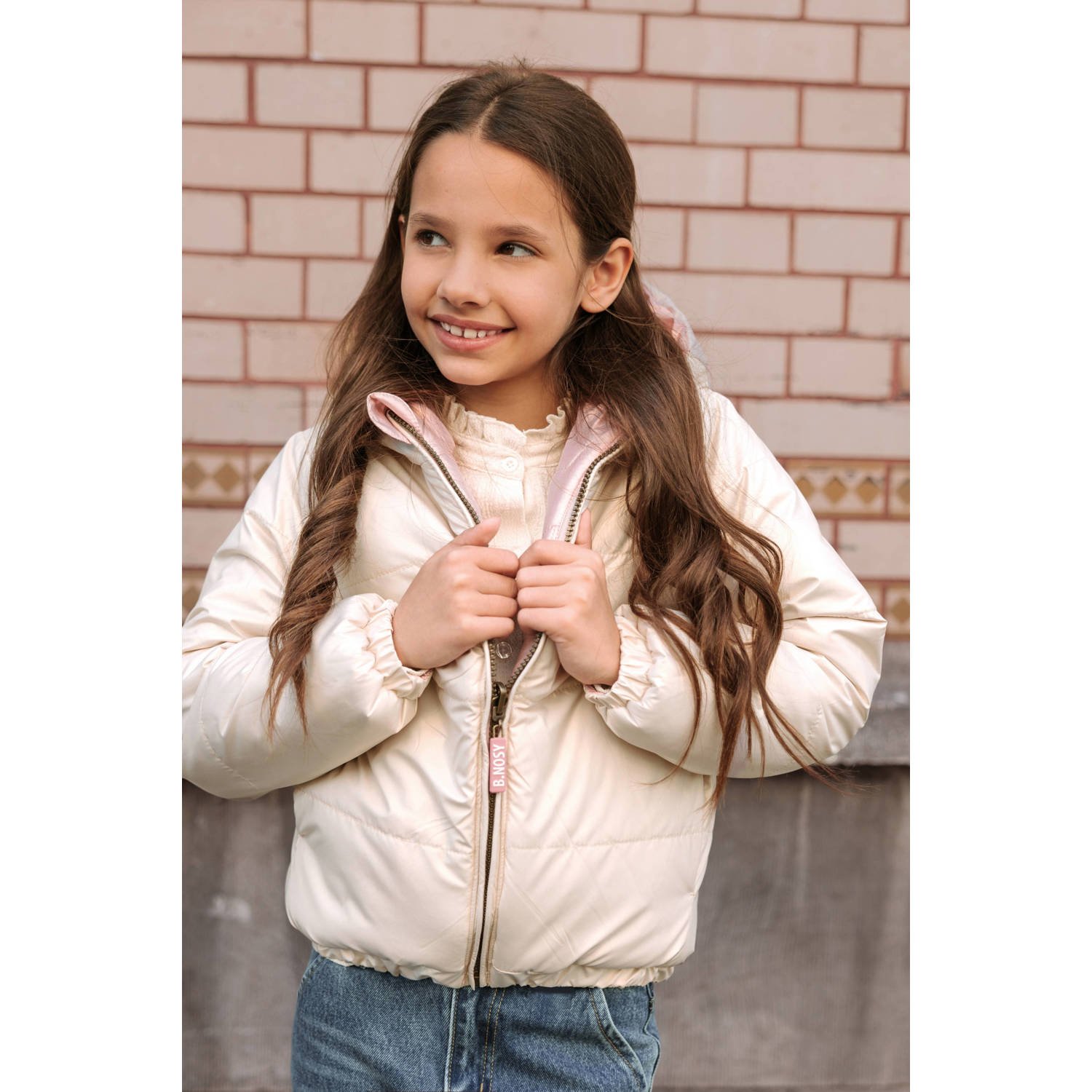 B.Nosy reversible jas winter roze wit