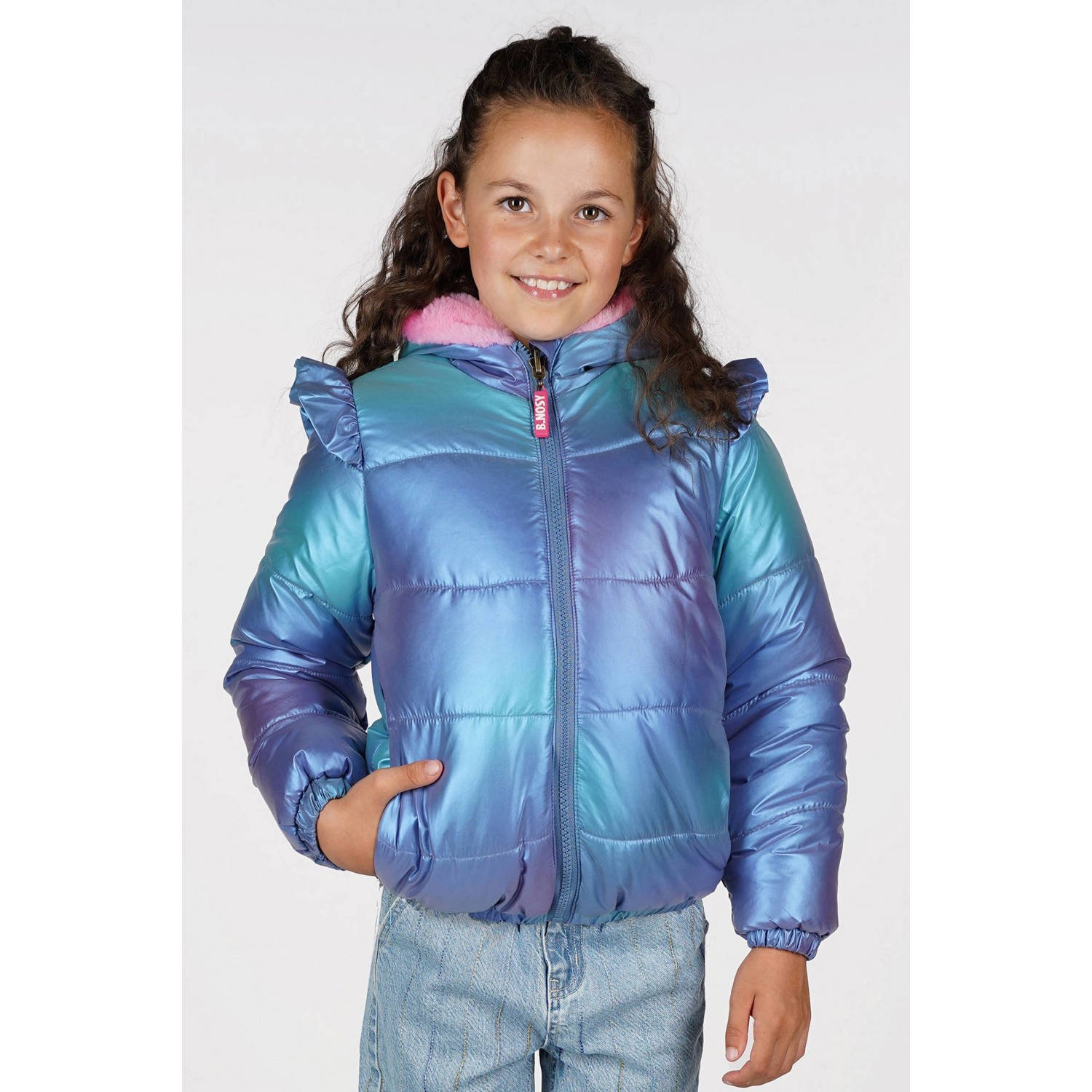 B.Nosy reversible imitatiebont jas blauw