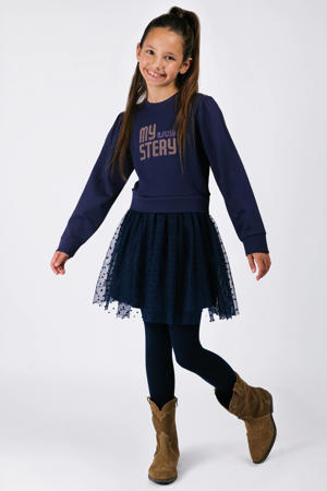 midi jurk donkerblauw