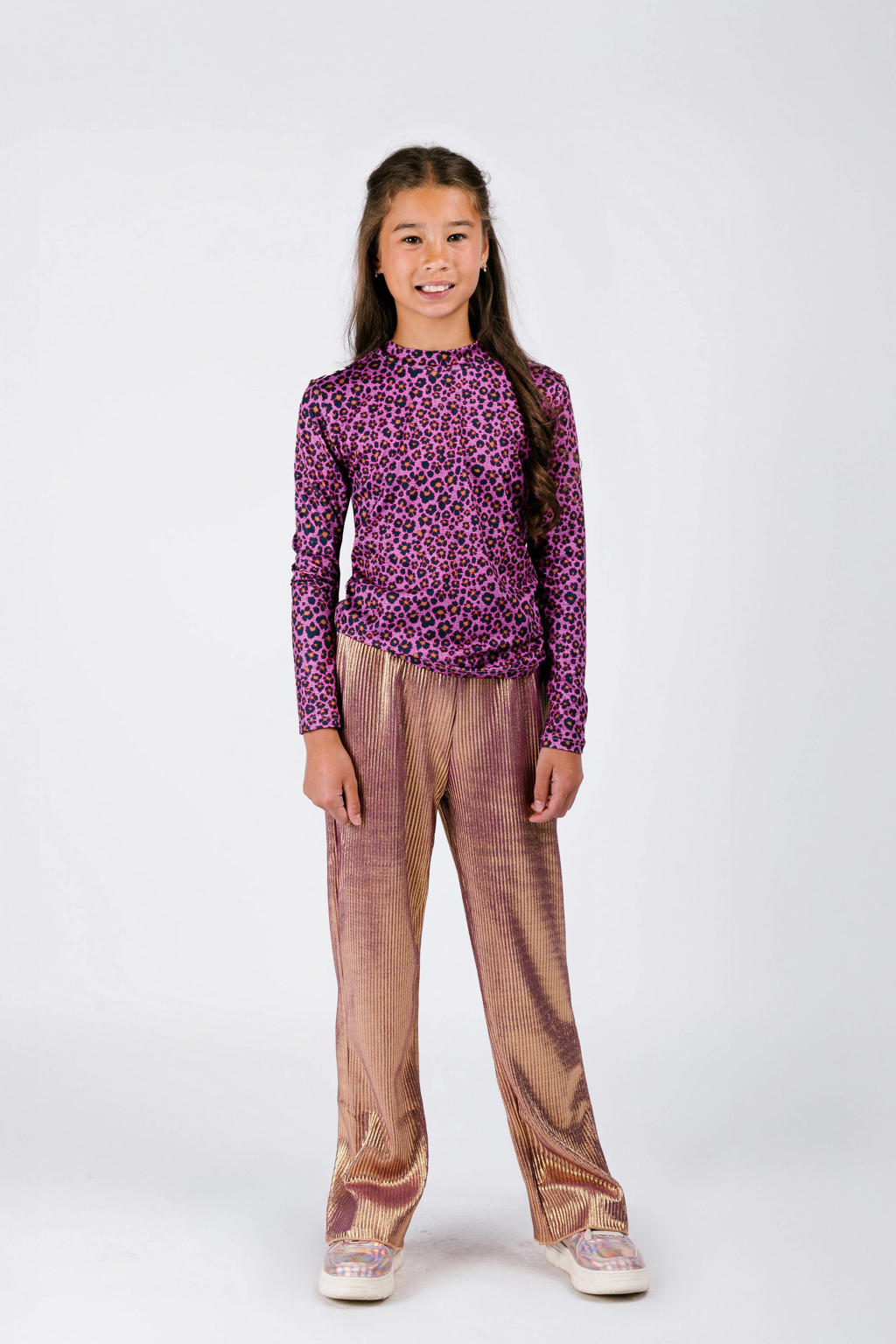 Gouden meisjes B.Nosy straight casual broek van polyester met regular waist, elastische tailleband en effen