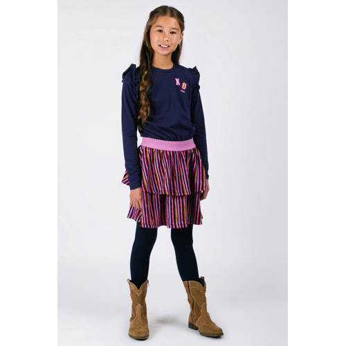 B.Nosy gestreepte midi jurk donkerblauw afbeelding