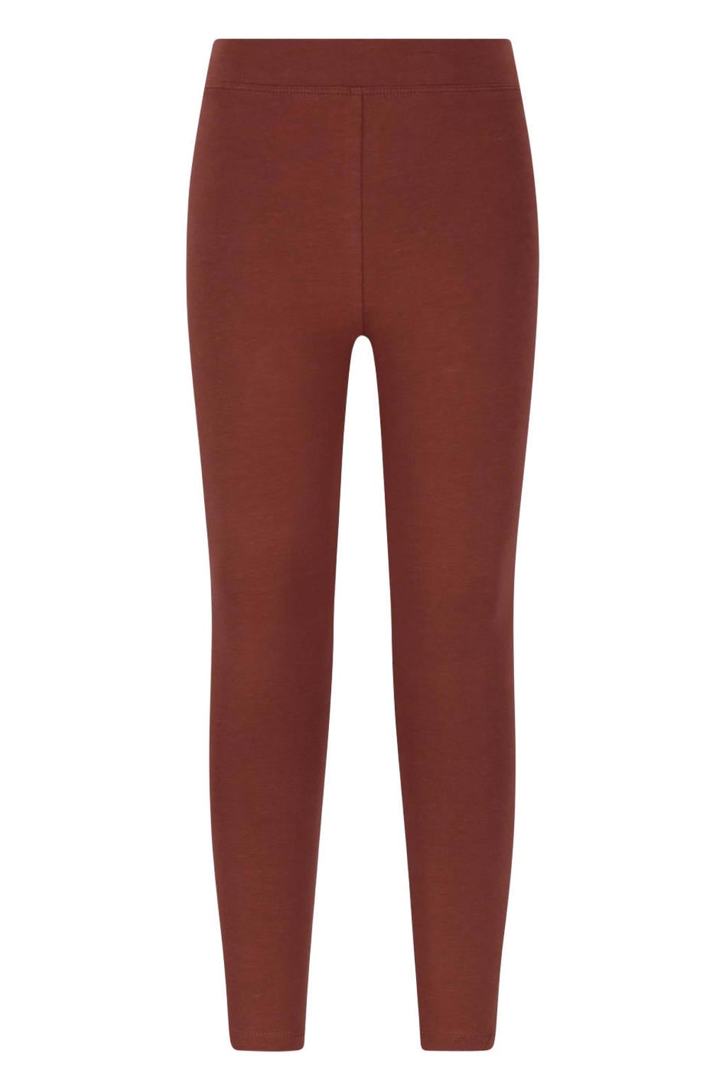 Bruine meisjes B.Nosy super skinny legging van stretchkatoen met high waist, elastische tailleband en effen