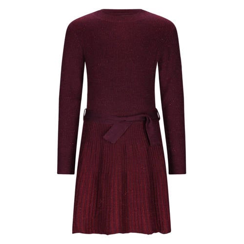 B.Nosy midi jurk met glitter donkerrood afbeelding