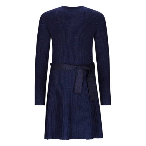 B.Nosy midi jurk rib gebreid donkerblauw afbeelding