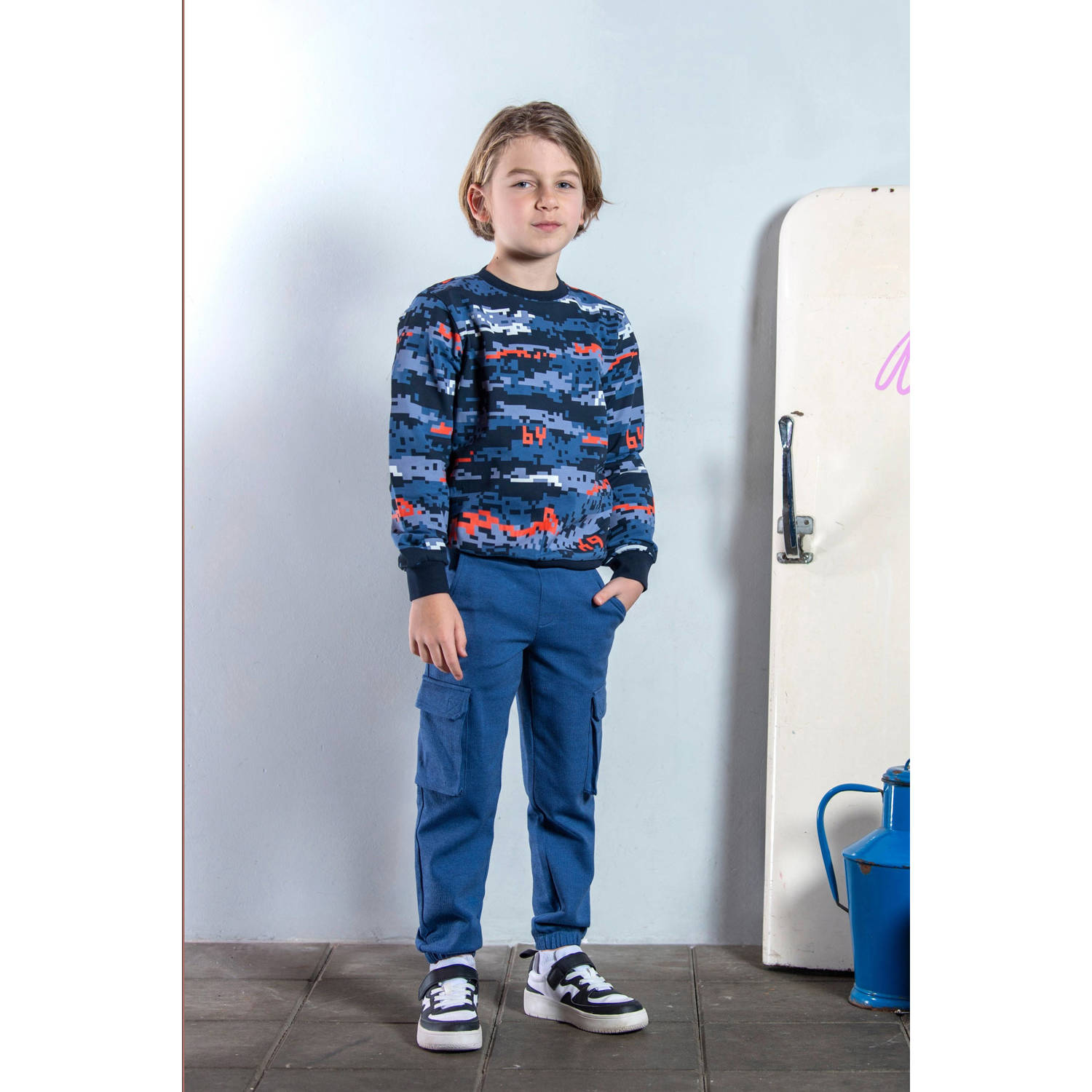 B.Nosy tapered cargo broek blauw