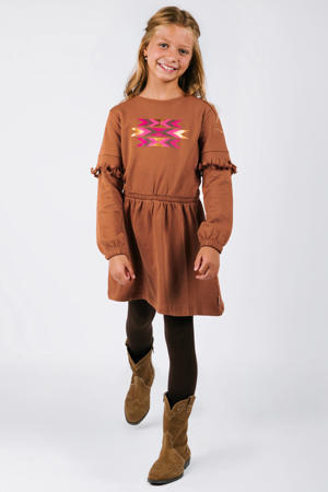 midi jurk bruin