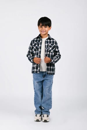 Volunboy Kledingset voor babyjongens, lange mouwen, flanel, hemd, geruit blauwe jeans, 2-delige outfit, Kaki wit, 4-5 Jaar Volunboy Kledingset voor babyjongens, lange mouwen, flanel, hemd, geruit blauwe jeans, 2-delige outfit, Kaki wit, 4-5 Jaar