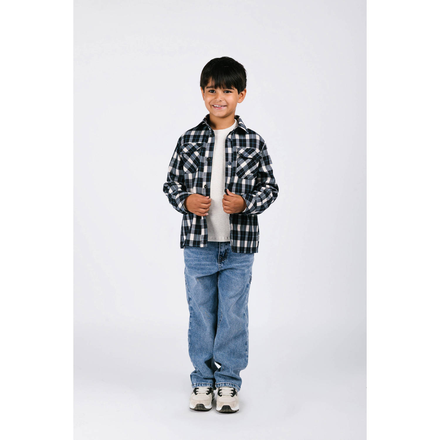B.Nosy geruit overshirt blauw