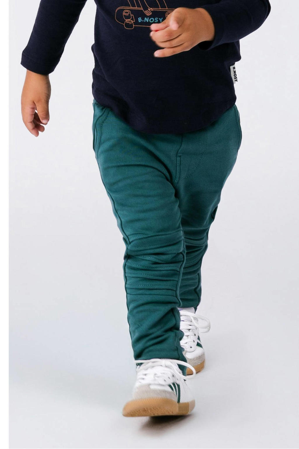 Groene jongens B.Nosy skinny casual broek van katoen met regular waist, elastische tailleband en effen