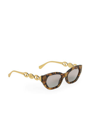 zonnebril met tortoise print Meire goudkleurig