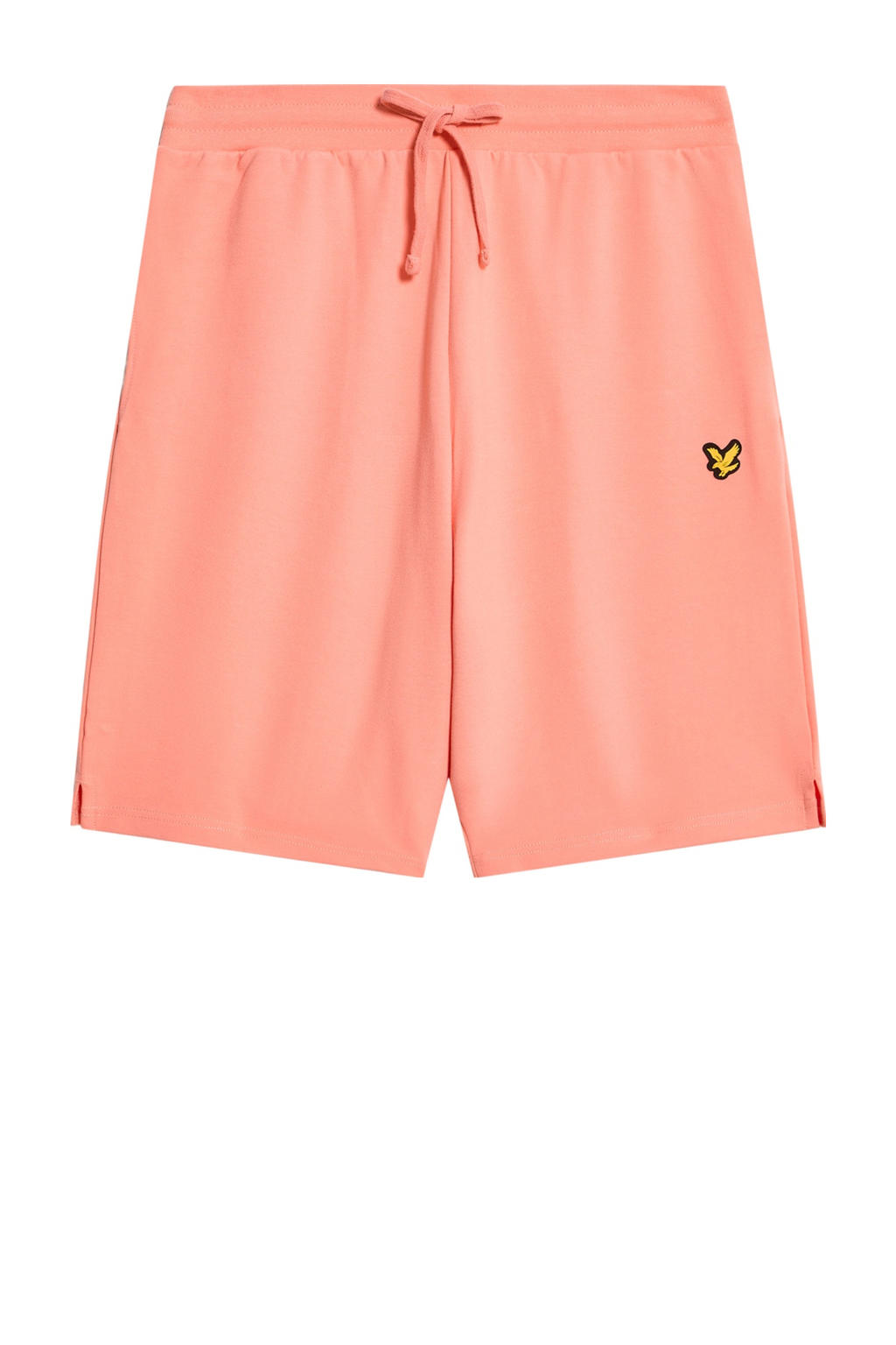 Oranje heren Lyle & Scott sweatshort van viscose met regular fit en logo dessin