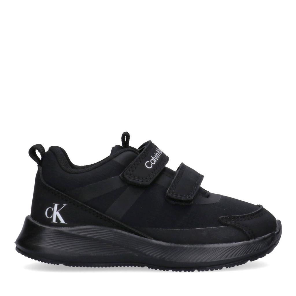 Zwarte jongens Calvin Klein sneakers van 50% nylon/50% pu met klittenband