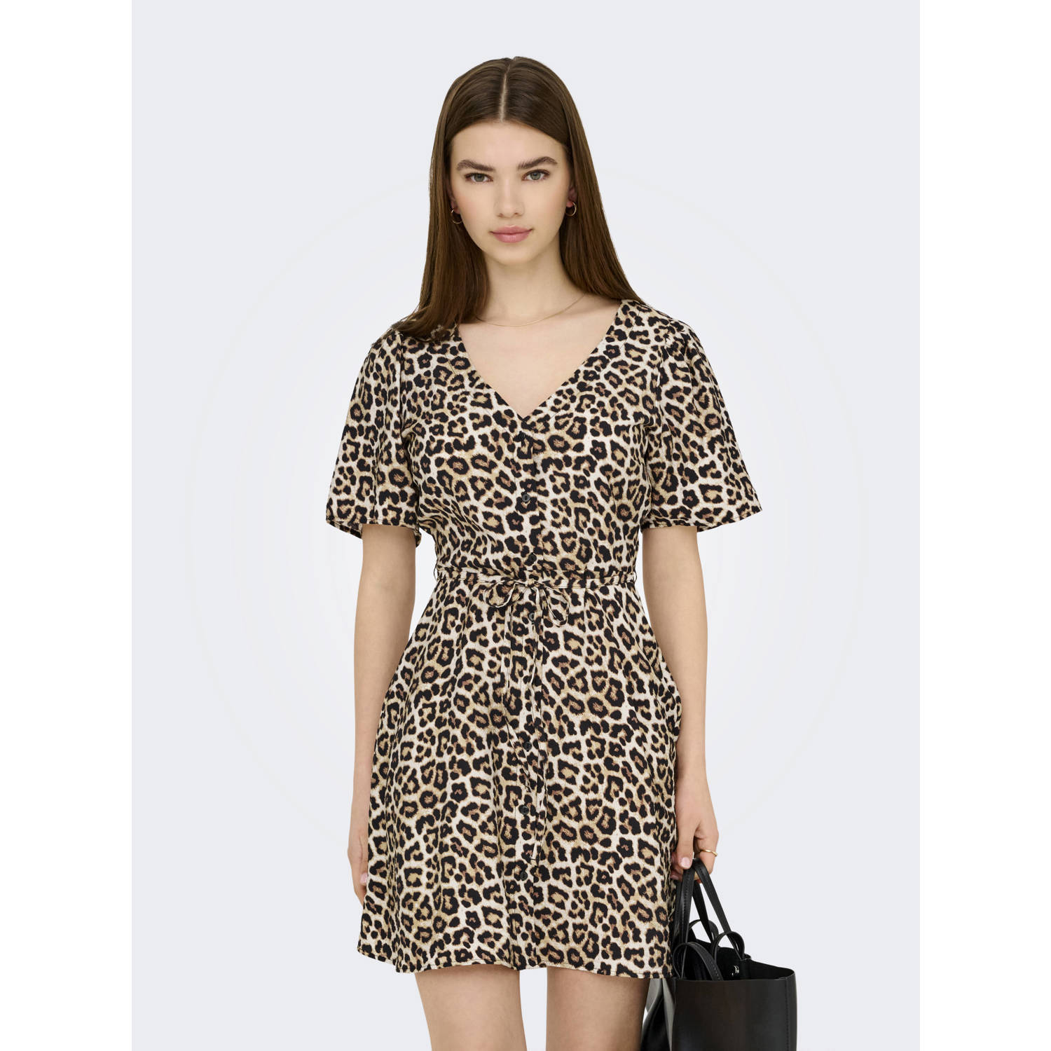 JDY panterprint blousejurk bruin