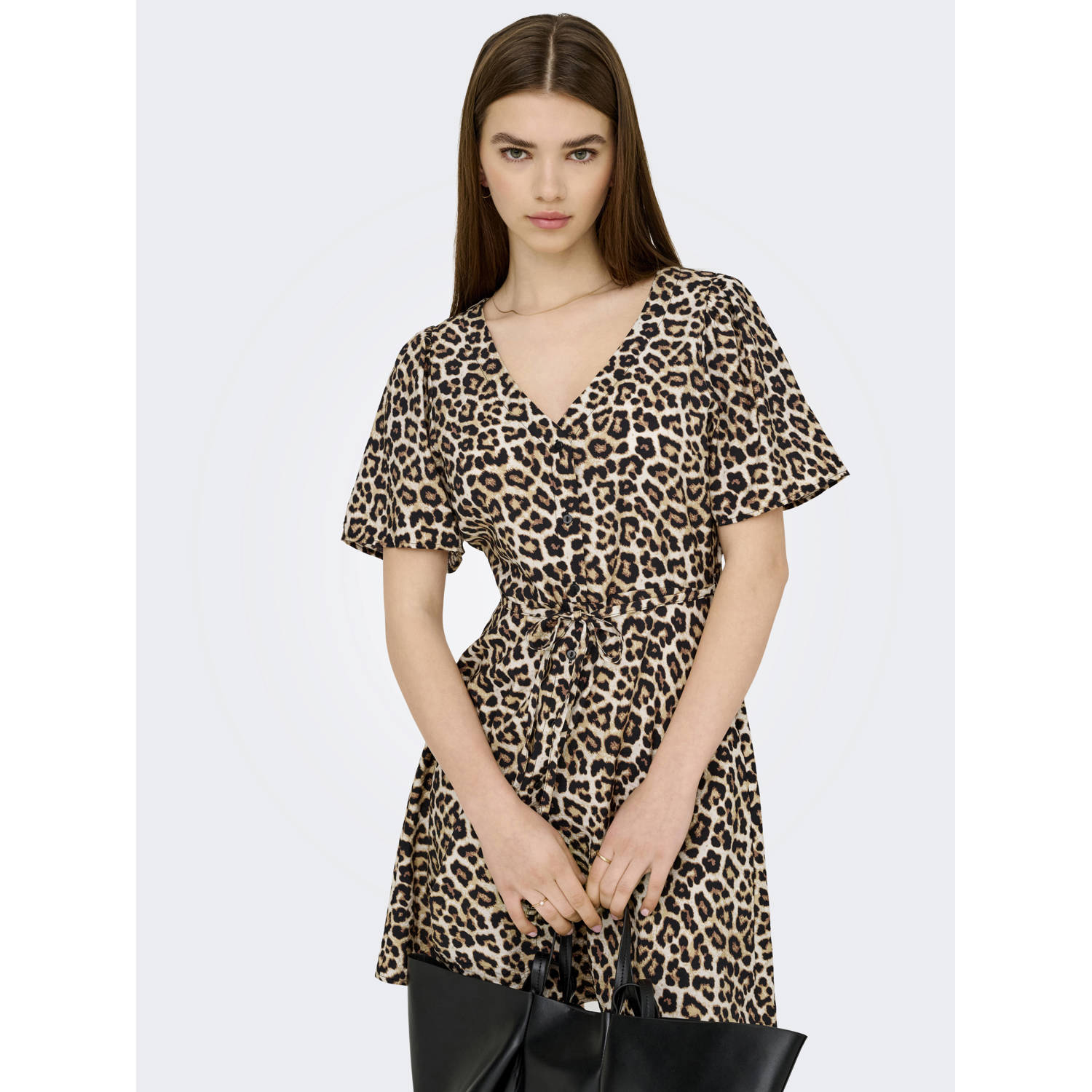 JDY panterprint blousejurk bruin