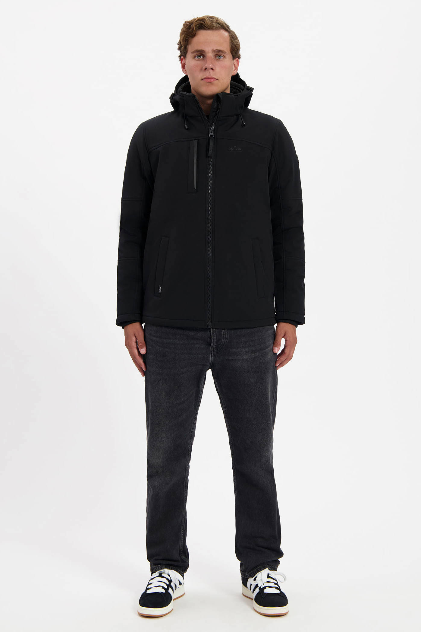kj Kjelvik softshell jas Thom zwart | wehkamp
