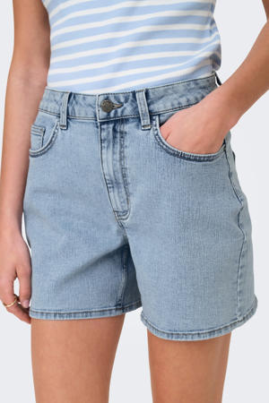 denim slim regular waist short light blue denim