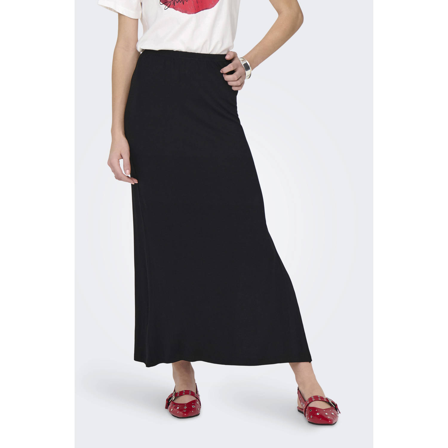JDY midi rok zwart