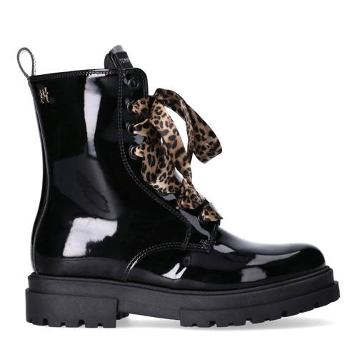 Tommy Hilfiger lak veterboots zwart afbeelding