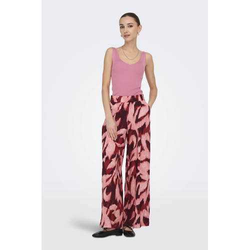 JDY wide leg regular waist broek rood afbeelding