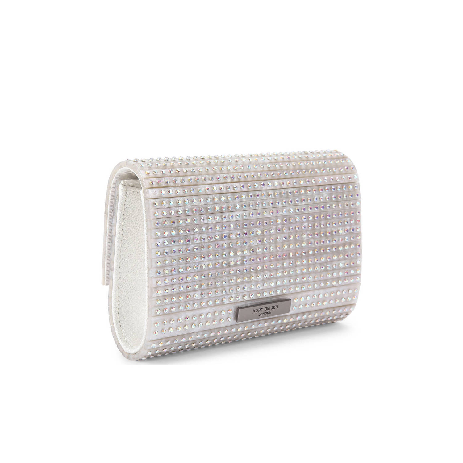 Kurt Geiger clutch met strass ecru