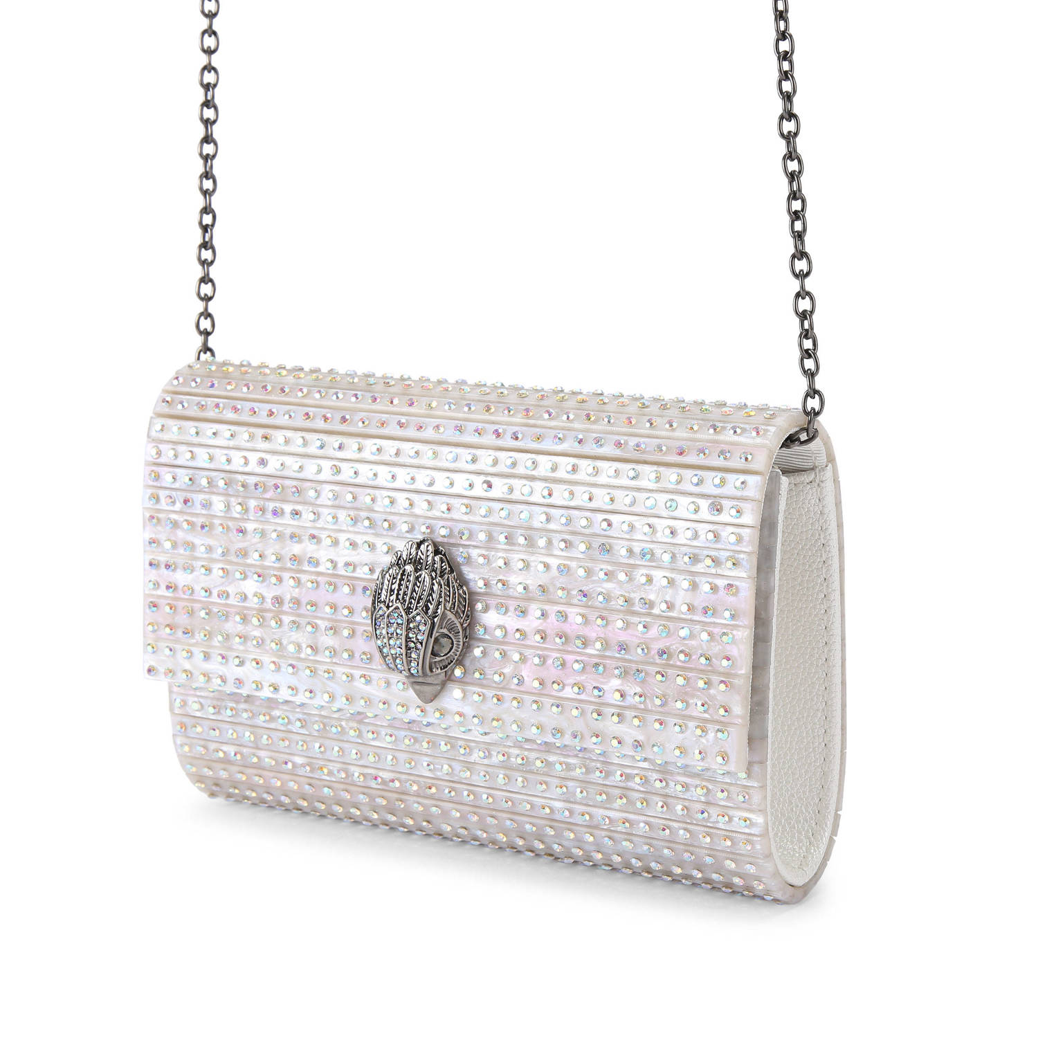 Kurt Geiger clutch met strass ecru