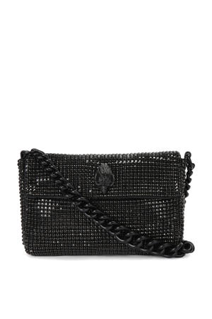  mini  schoudertas met strass zwart