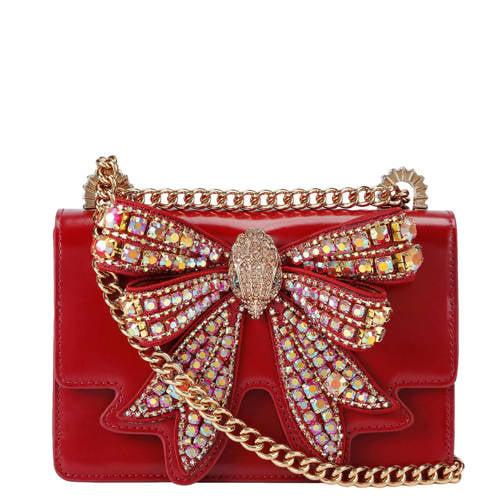 Kurt Geiger leren crossbody tas Shoreditch met strik rood afbeelding